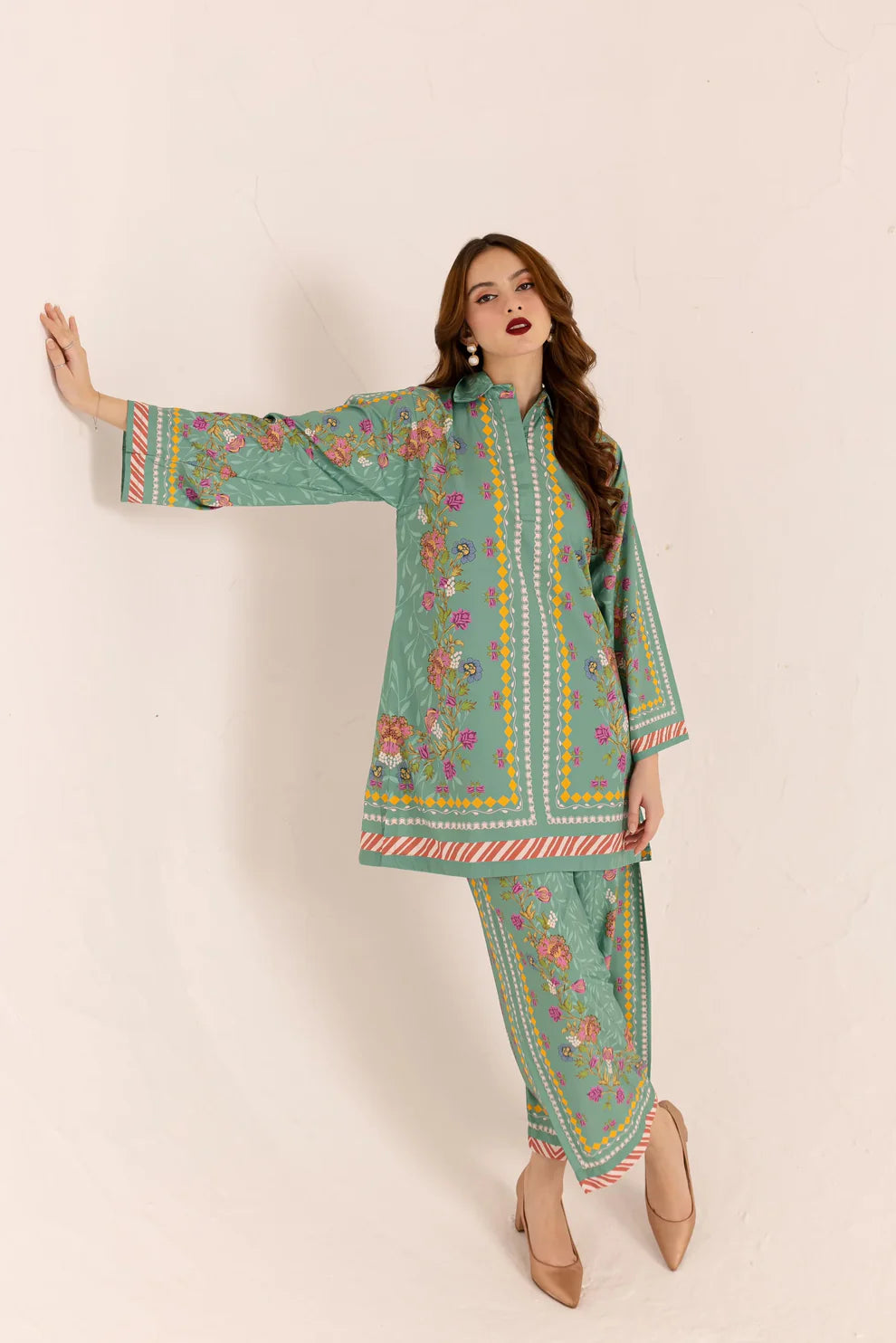 Beautiful 2PC Printed Shirt And Trouser